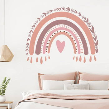 Анимационен стикер за стена с форма на дъга във формата на сърце за детска стая, спалня, хол Декорация на дома Стикери за стена