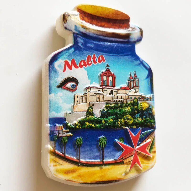 Malta Keliaujantys suvenyrai Šaldytuvo magnetai Creative Drift Bottle Šaldytuvo lipdukai Namų dekoras Pranešimų lenta Magnetiniai lipdukai Dovanos