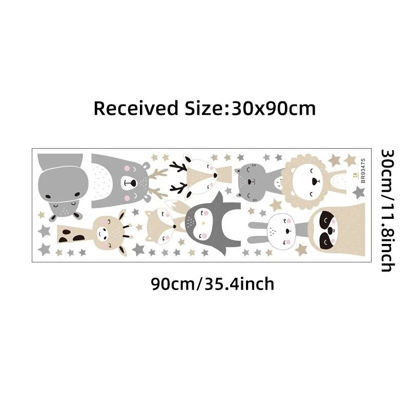 1 tk multikas armas lõvijänku metsaloomad tähed seinakleebised veekindla PVC lastetoa lasteaia kodukaunistamiseks