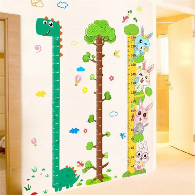 Линийка Jungle Baby Height Ruler Cartoon Height Sticker Kid Room Bedroom Decor Record Living Room Wall Sticker Самозалепващ се Подвижен