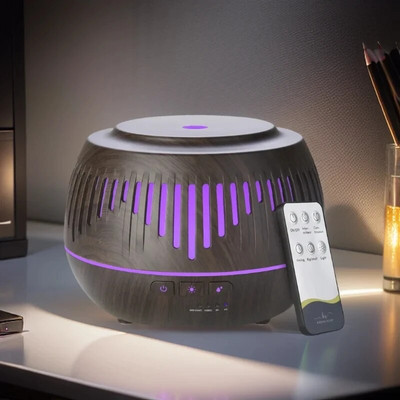 500 ml otthoni aromaterápiás illóolaj diffúzor színes LED lámpával távirányító elektromos aroma légpárásító befúvóval