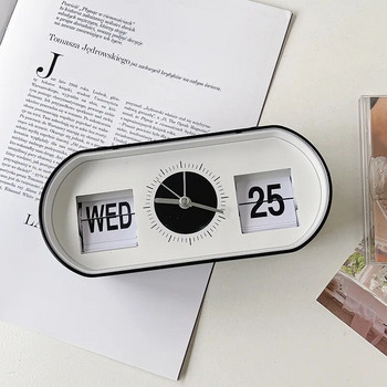 Νέο δημιουργικό υπνοδωμάτιο Ξυπνητήρι Fun Flip Μηχανικό Ξυπνητήρι Επιτραπέζιο Ψηφιακό Ημερολόγιο Ρολόγια Ρετρό Επιτραπέζια Ρολόγια Διακόσμηση σπιτιού