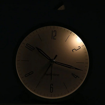 NOOLIM Творчески будилник Безшумен светещ часовник Нощна мода Модерна минималистична метална спалня Малък часовник Настолен декор