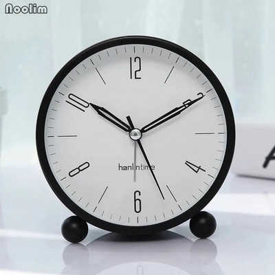 NOOLIM Kreativna budilica Tihi svjetleći sat Modni moderni minimalistički metalni sat za spavaću sobu Mali sat Dekor za stol