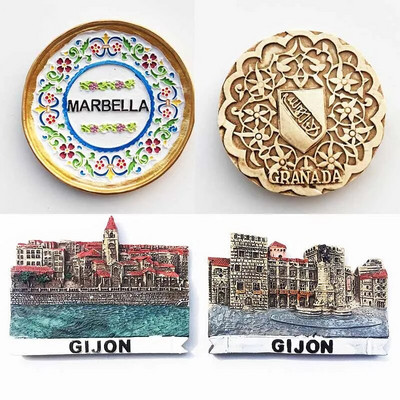 Gijon Marbella Granada Alhambra магнити за хладилник Испания туризъм сувенир занаяти подарък магнитни магнити за хладилник кухненски декор