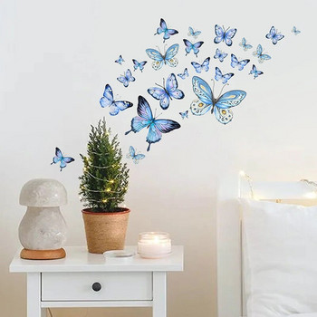 Стикери за стена с пеперуди Декорация за спалня Всекидневна Самозалепващи се стикери за стена Момическа стая Естетични PVC стенописни стикери