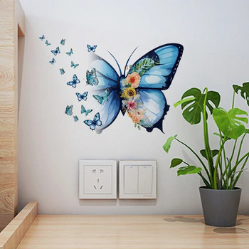 Стикери за стена с пеперуди Декорация за спалня Всекидневна Самозалепващи се стикери за стена Момическа стая Естетични PVC стенописни стикери