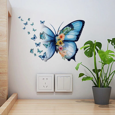 Pillangós falmatricák Hálószoba-nappali dekoráció Öntapadó falmatricák Lányszobák Esztétikus PVC-falmatricák