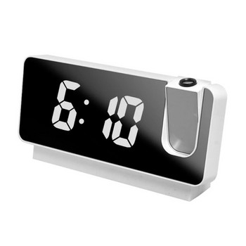 LED цифров будилник Радио проекция с часовник с огледало за температура и влажност Мултифункционален нощен дисплей