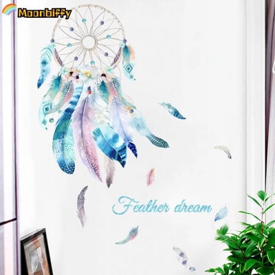 81x59cm Dreamcatcher uklonjive zidne naljepnice Crtani vinilni zidni ukrasi Naljepnice Pozadine za uređenje sobe za djevojčice Dječja spavaća soba