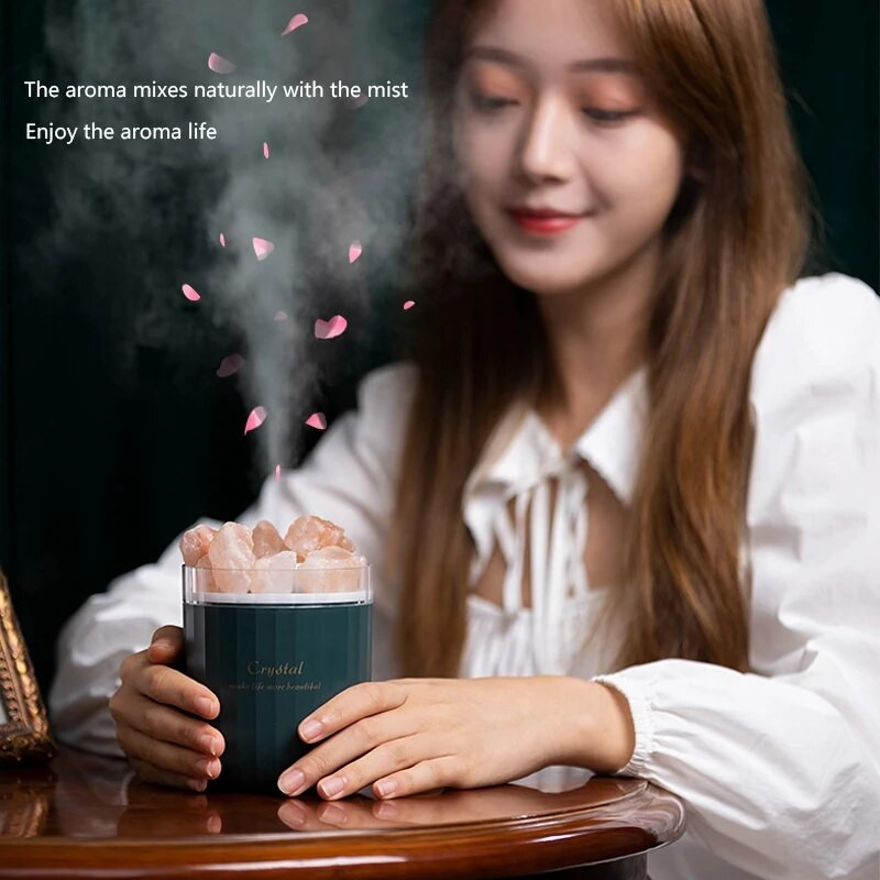 Crystal Aromatherapy Air Humidifier With Atmosphere Lamp Home Portable USB Aroma Essential Oil Diffuser