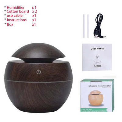 USB Aroma eterinių aliejų difuzorius Ultragarsinis Cool Mist Drėkintuvas Oro valytuvas 7 Spalvų keitimo LED naktinis apšvietimas biuro namams