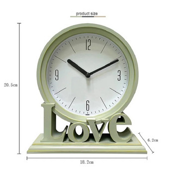 Στρογγυλό επιτραπέζιο ρολόι Mantel Ρολόγια Non Ticking Love Διακοσμητικά Ρολόγια Επιτραπέζια ρολόγια για Σαλόνι Γραφείου Υπνοδωμάτιο Διακόσμηση αγροικίας