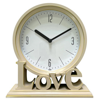 Στρογγυλό επιτραπέζιο ρολόι Mantel Ρολόγια Non Ticking Love Διακοσμητικά Ρολόγια Επιτραπέζια ρολόγια για Σαλόνι Γραφείου Υπνοδωμάτιο Διακόσμηση αγροικίας