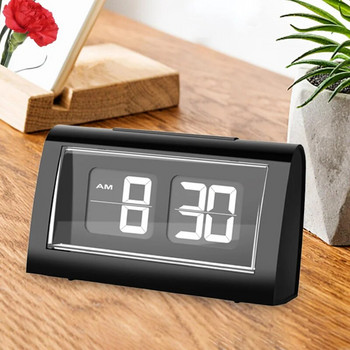 Ρετρό αυτόματο αναδιπλούμενο ρολόι Επιτραπέζιο ρολόι Ηλεκτρικό ψηφιακό ρολόι Ξυπνητήρι Snooze Clock Μεγάλη οθόνη για διακόσμηση γραφείου υπνοδωματίου σπιτιού