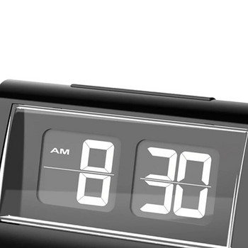 Ретро автоматичен флип часовник Настолен часовник Електрически цифров часовник Будилник Часовник с дрямка Голям дисплей за дома Спалня Маса Декорация на бюро