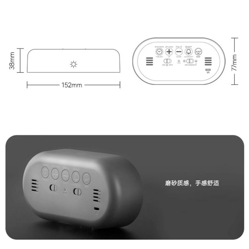 LED digitalni budilnik Stolni sat s pozadinskim osvjetljenjem Glasovna kontrola Noćno svjetlo USB Punjiva funkcija odgode Dekoracija spavaće sobe