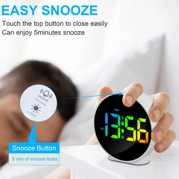 Deeyaple Πολύχρωμο ξυπνητήρι Επιτραπέζιο ρολόι Λειτουργία μνήμης 12 Ψηφιακά επιτραπέζια ρολόγια LED 24 ωρών Διπλό ξυπνητήρι Ρολόι κρεβατοκάμαρας για αναβολή