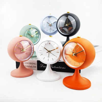 Творчески скандинавски минималистичен метален безшумен настолен часовник за декорация на дома