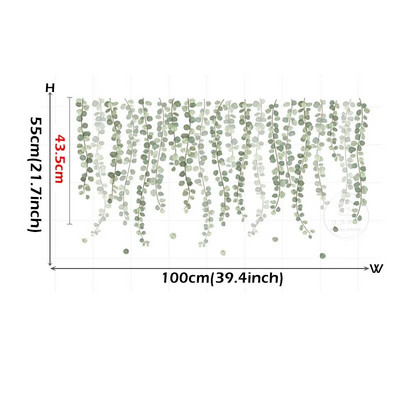 Zeleno lišće i grane Zidne naljepnice za dnevnu sobu Zidne naljepnice Vodene boje Biljke PVC naljepnice za spavaću sobu Vodootporni poster