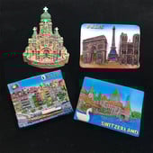 Ζωγραφισμένοι στο χέρι Μαγνήτες Ψυγείου Ελβετία Πύργος της Βασιλείας του Άιφελ Εκκλησία της Σοφίας Κάστρο Τουρισμός Αναμνηστικά Μαγνητικά αυτοκόλλητα ψυγείου