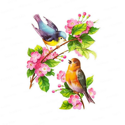 Three Ratels QCF46 Kézzel festett Papagáj falmatrica lakásdekorációhoz WC-matrica