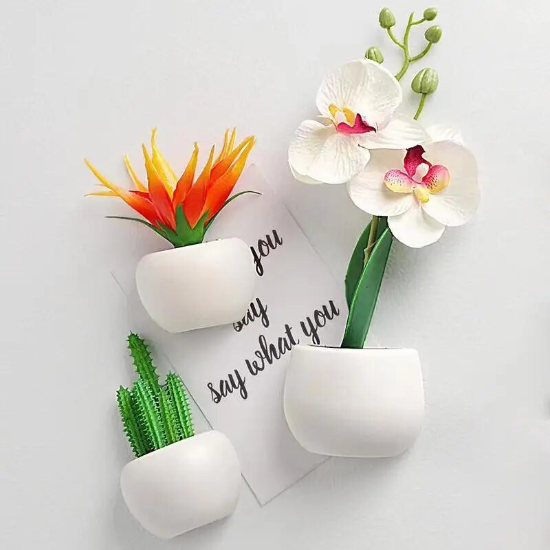 Mieli augalų imitacijos buitiniai šaldytuvo magnetai vazonai Parduotuvė Biuras Namų dekoravimas Lenta Magnetiniai lipdukai