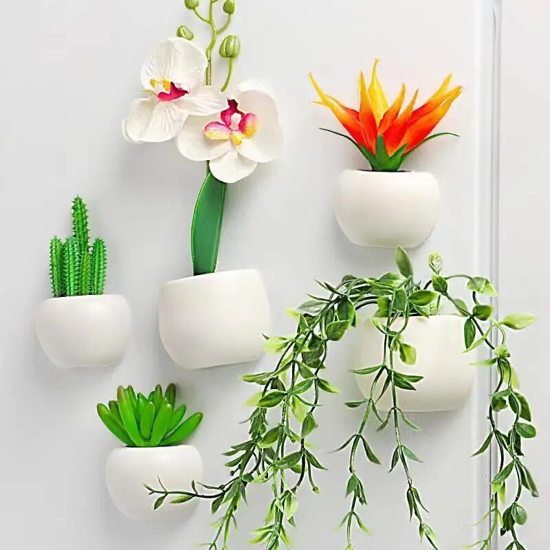 Mieli augalų imitacijos buitiniai šaldytuvo magnetai vazonai Parduotuvė Biuras Namų dekoravimas Lenta Magnetiniai lipdukai