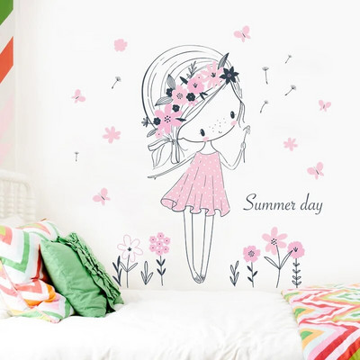 Crtani film Plesačica Kitty Butterfly Zidna naljepnica Djevojke od papira za izradu princeza Kućna zidna dekoracija Samoljepljiva naljepnica