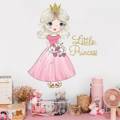 Crtani film Plesačica Kitty Butterfly Zidna naljepnica Djevojke od papira za izradu princeza Kućna zidna dekoracija Samoljepljiva naljepnica