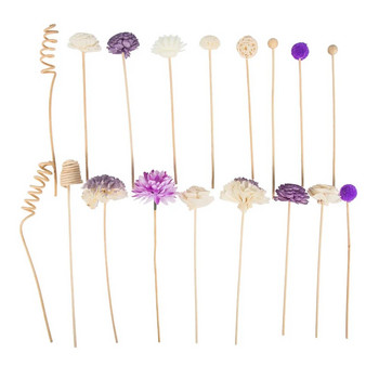 19Pcs Purple Simulation Flowers Ανταλλακτικά μπαστούνια διάχυσης καλαμιών DIY Χειροποίητα ντεκόρ οικιακού ράβδου Ανταλλακτικά ράβδων διάχυσης λαδιού Rattan
