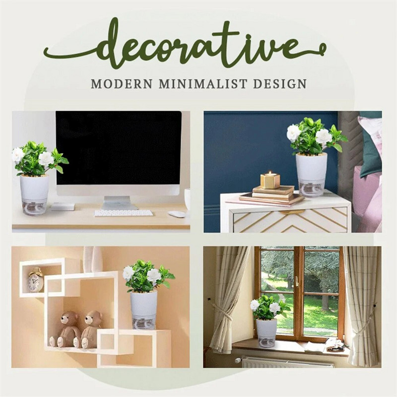 Lazy hüdropooniline lillepott Automaatne vett imav lillepott läbipaistev kahekihiline plastikvaigust isekastmise taimekontor