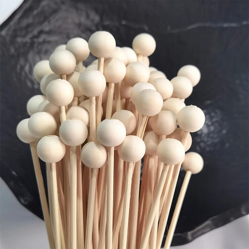 10 komada D14mm drvenih kuglastih štapića za mirise za dom, difuzor od trske 22cmx3mm zamjenski štapići od ratana štapići od trske za uređenje doma
