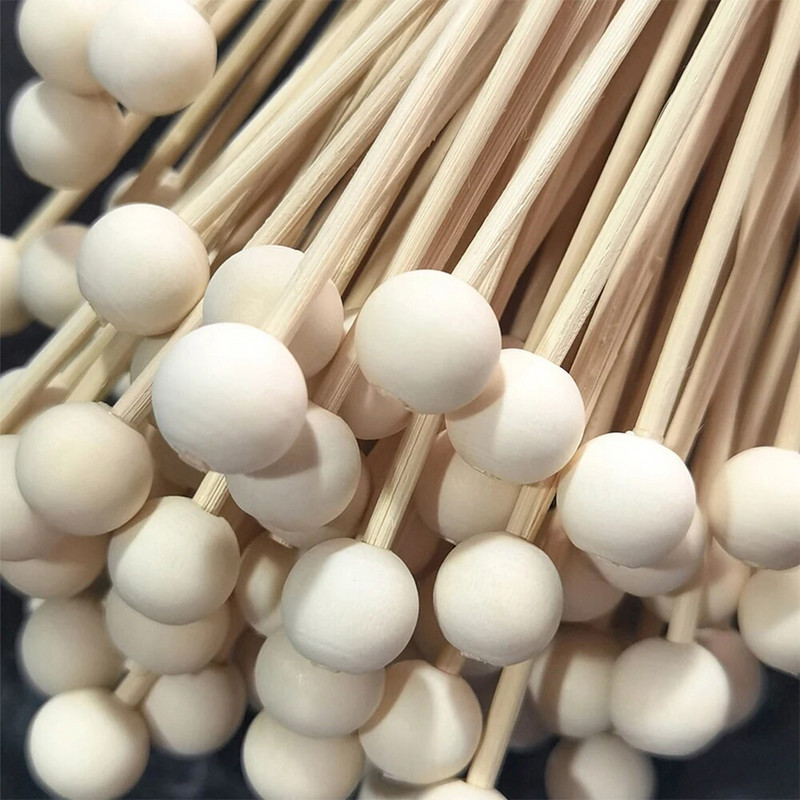 10 komada D14mm drvenih kuglastih štapića za mirise za dom, difuzor od trske 22cmx3mm zamjenski štapići od ratana štapići od trske za uređenje doma