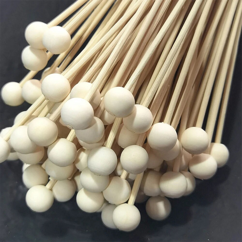 10 komada D14mm drvenih kuglastih štapića za mirise za dom, difuzor od trske 22cmx3mm zamjenski štapići od ratana štapići od trske za uređenje doma