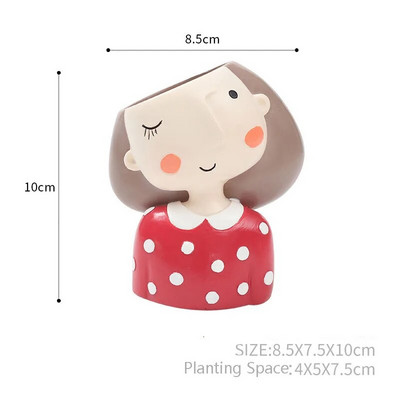 Παχύφυτα Planters Γλάστρες Κάκτος Φυτό Γλάστρα Lovely Girl Head Bonsai Planter Pots Διακοσμητικά με τρύπα αποστράγγισης Τραπεζάκι διακόσμηση