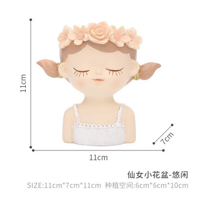 Παχύφυτα Planters Γλάστρες Κάκτος Φυτό Γλάστρα Lovely Girl Head Bonsai Planter Pots Διακοσμητικά με τρύπα αποστράγγισης Τραπεζάκι διακόσμηση