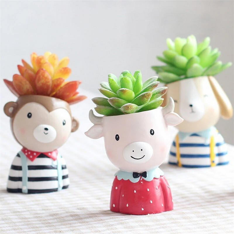 Sadilice za sukulente Posude za cvijeće Posude za kaktuse Posude za biljke s ljupkom djevojkom Glava bonsaija Posude za žardinjere Ukrasi s rupom za drenažu Ukras za stol