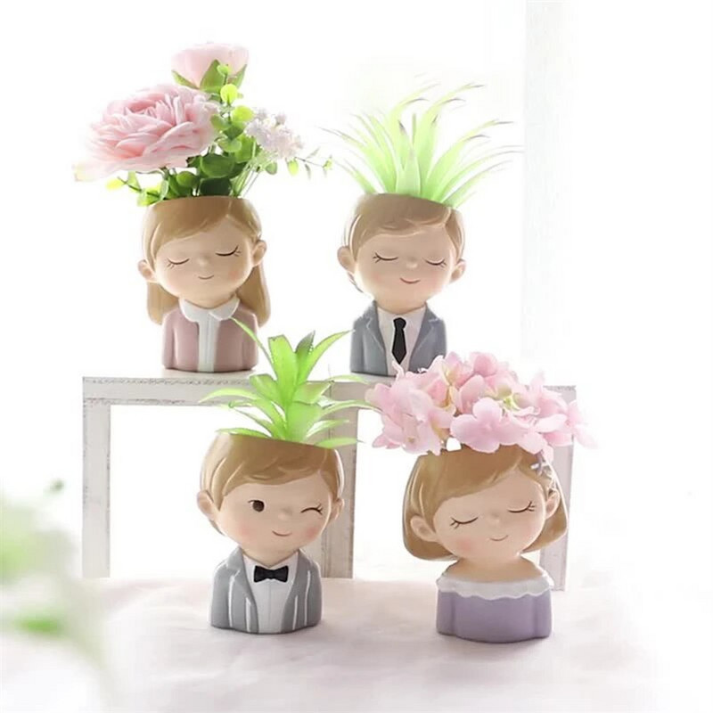 Sadilice za sukulente Posude za cvijeće Posude za kaktuse Posude za biljke s ljupkom djevojkom Glava bonsaija Posude za žardinjere Ukrasi s rupom za drenažu Ukras za stol