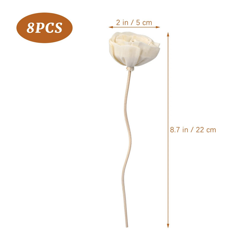 8 tk kunstlillede rotangist pilliroo lõhnaaine aroomihajuti täitepulk DIY lilledega hajutipulgad