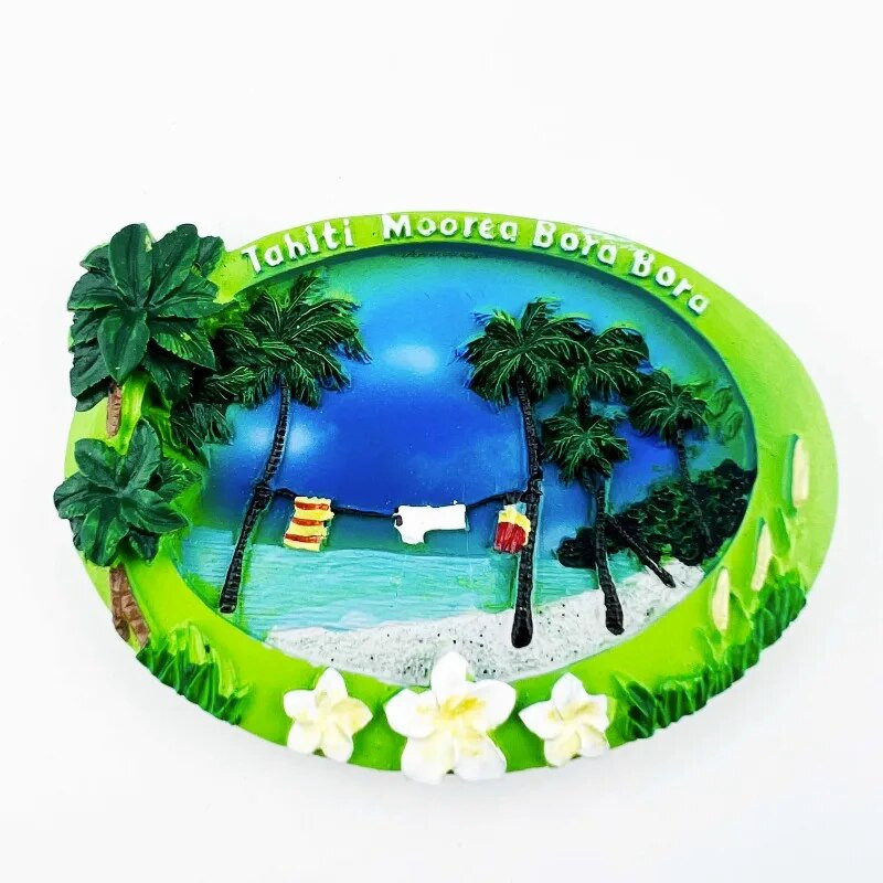 Prancūzija Šaldytuvo lipdukai Tahiti Bora Bora turistiniai suvenyrai Šaldytuvo magnetai Namų dekoravimo dovanos Foto Sieniniai Magnetiniai lipdukai