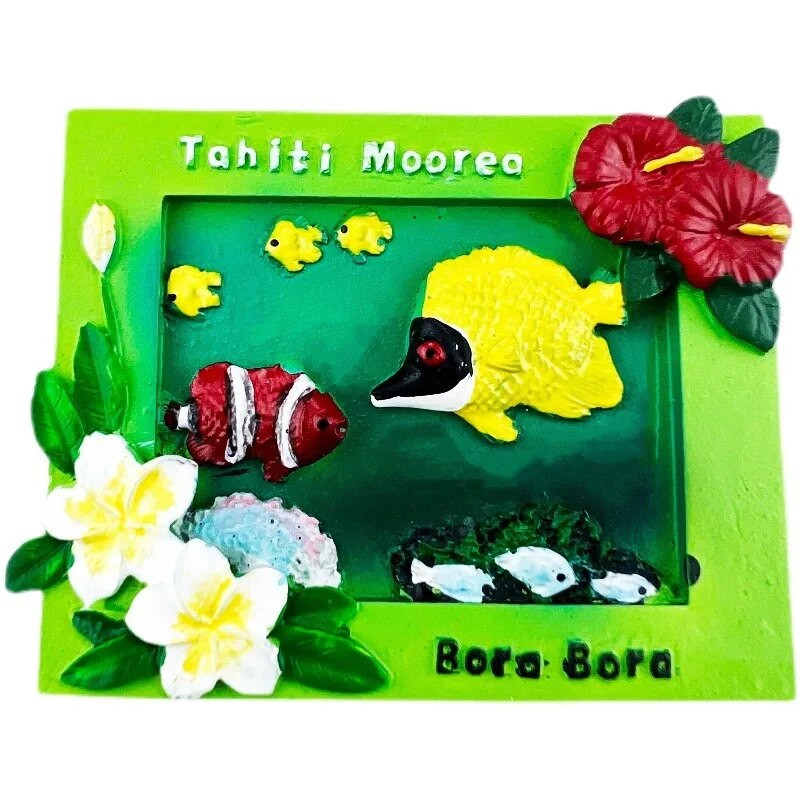 Prancūzija Šaldytuvo lipdukai Tahiti Bora Bora turistiniai suvenyrai Šaldytuvo magnetai Namų dekoravimo dovanos Foto Sieniniai Magnetiniai lipdukai