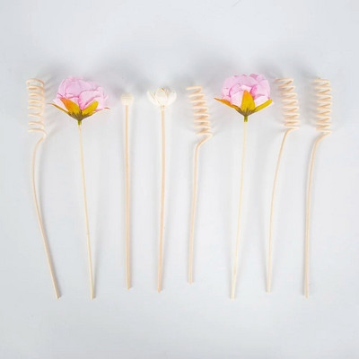 Lychee Life 8Pcs Multi Petal Pink Rose Fireless Aroma Vine Combination Aromatherapy Rattan Stick Difuzor mirisa Home Decor