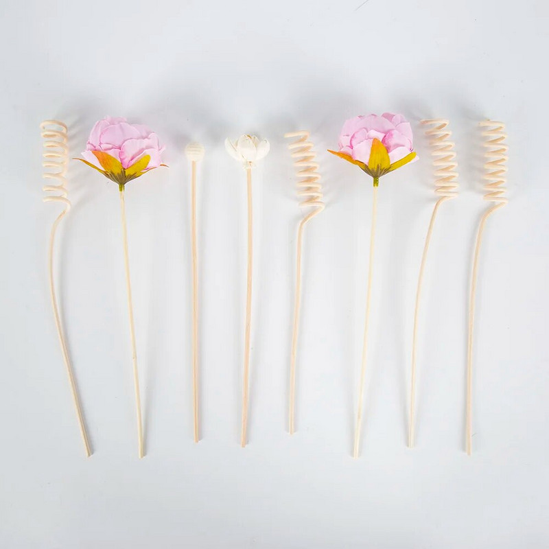 Lychee Life 8Pcs Multi Petal Pink Rose Fireless Aroma Vine Combination Aromatherapy Rattan Stick Difuzor mirisa Home Decor
