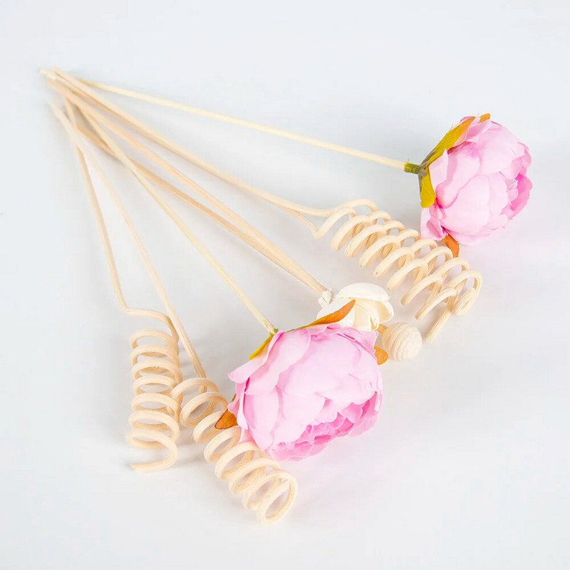 Lychee Life 8Pcs Multi Petal Pink Rose Fireless Aroma Vine Combination Aromatherapy Rattan Stick Difuzor mirisa Home Decor