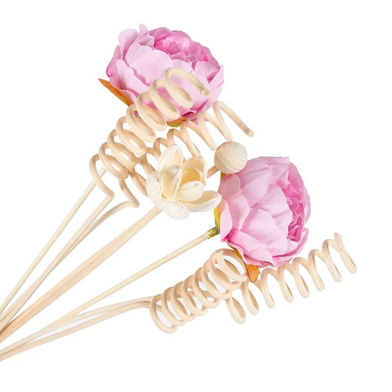 Lychee Life 8Pcs Multi Petal Pink Rose Fireless Aroma Vine Combination Aromatherapy Rattan Stick Difuzor mirisa Home Decor