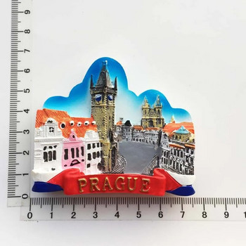 Чешка република Прага Културен пейзаж Туризъм Сувенири Магнити за хладилник Ръчно рисувани магнитни стикери за хладилник Домашен декор