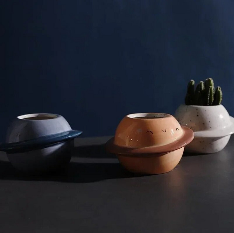 Keramičke posude za cvijeće Star Planet obojene žardinjere Stolne posude za sukulente Ukrasi za vrt Vrtlarske posude za prozore