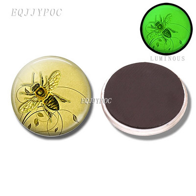 30 MM pčela medonosna magnetna dekoracija za hladnjak 3d pčela životinjska staklena kupola koja se može ukloniti i svijetli noću ukrasne magnetske naljepnice za hladnjak