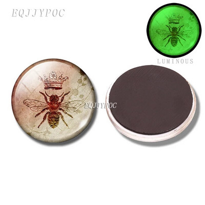 30 MM pčela medonosna magnetna dekoracija za hladnjak 3d pčela životinjska staklena kupola koja se može ukloniti i svijetli noću ukrasne magnetske naljepnice za hladnjak